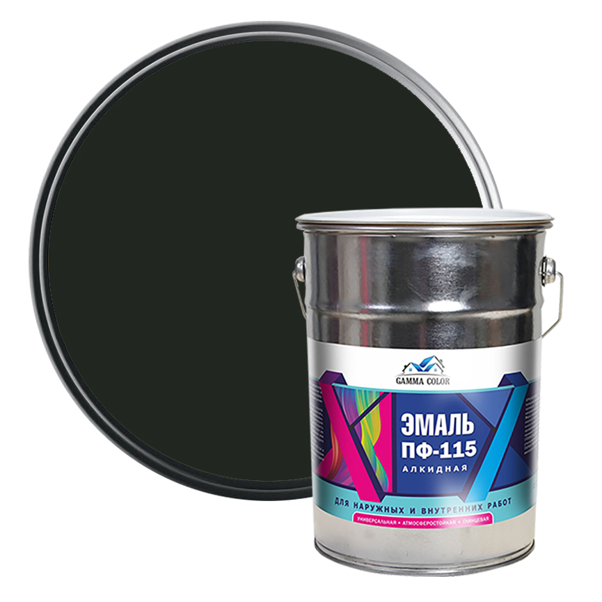 Эмаль алкидная ПФ-115 Gamma Color черная 20 кг