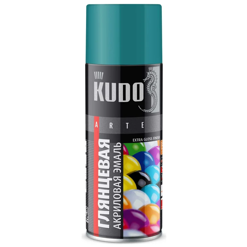 Эмаль аэрозольная Kudo RAL 5018 бирюзовый 520 мл