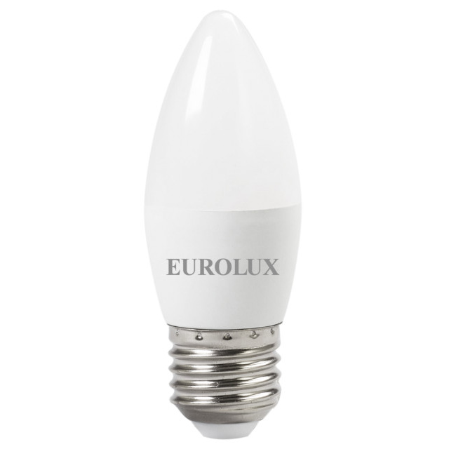 Лампа светодиодная Eurolux 6 Вт Е27 свеча C37 4000К матовая