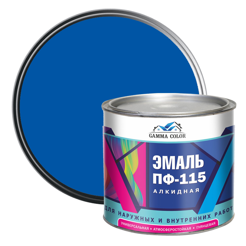 Эмаль алкидная ПФ-115 Gamma Color синяя 1,8 кг
