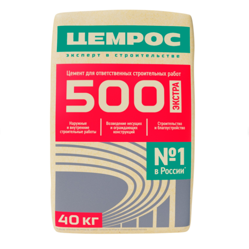 Цемент ПЦ М-500 Цемрос 40 кг