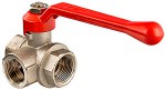 Кран шаровый 3ход Ду20 ENOLGAS S.361 /Тзатвор/г/г/г/рычаг/