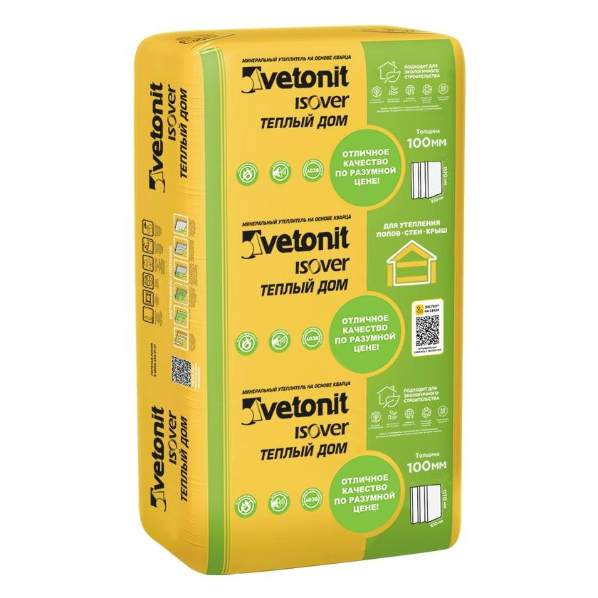 Утеплитель Vetonit (Isover) Теплый Дом 100х610х1170 мм 5 м2