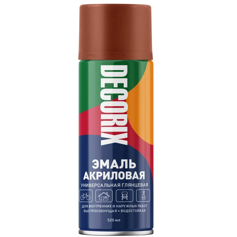 Эмаль аэрозольная универсальная Decorix терракотовая 520 мл