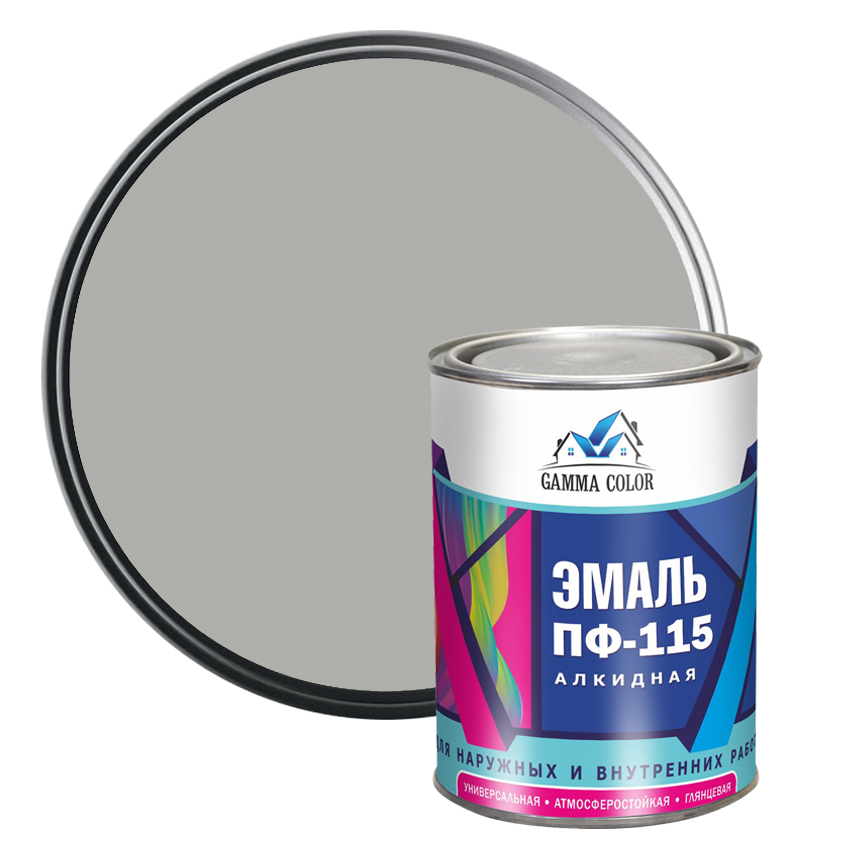 Эмаль алкидная ПФ-115 Gamma Color серая светлая 0,8 кг
