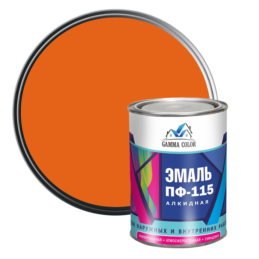 Эмаль алкидная ПФ-115 Gamma Color оранжевая 0,8 кг
