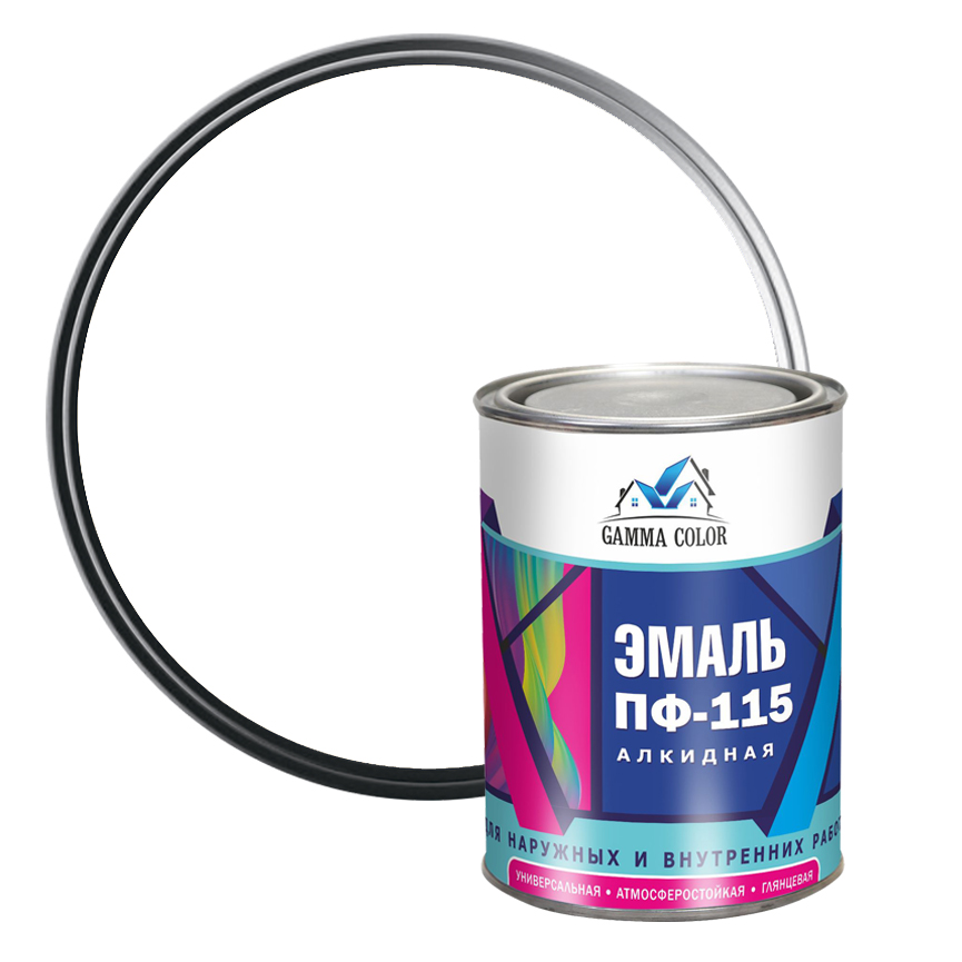 Эмаль алкидная ПФ-115 Gamma Color белая 0,8 кг