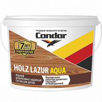 Защитно-декоративная пропитка Condor Holz Lazur Aqua сосна 9 л от интернет-магазина Венас
