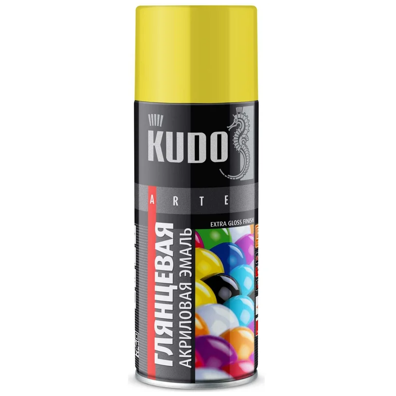 Эмаль аэрозольная Kudo RAL 1018 желтый 520 мл