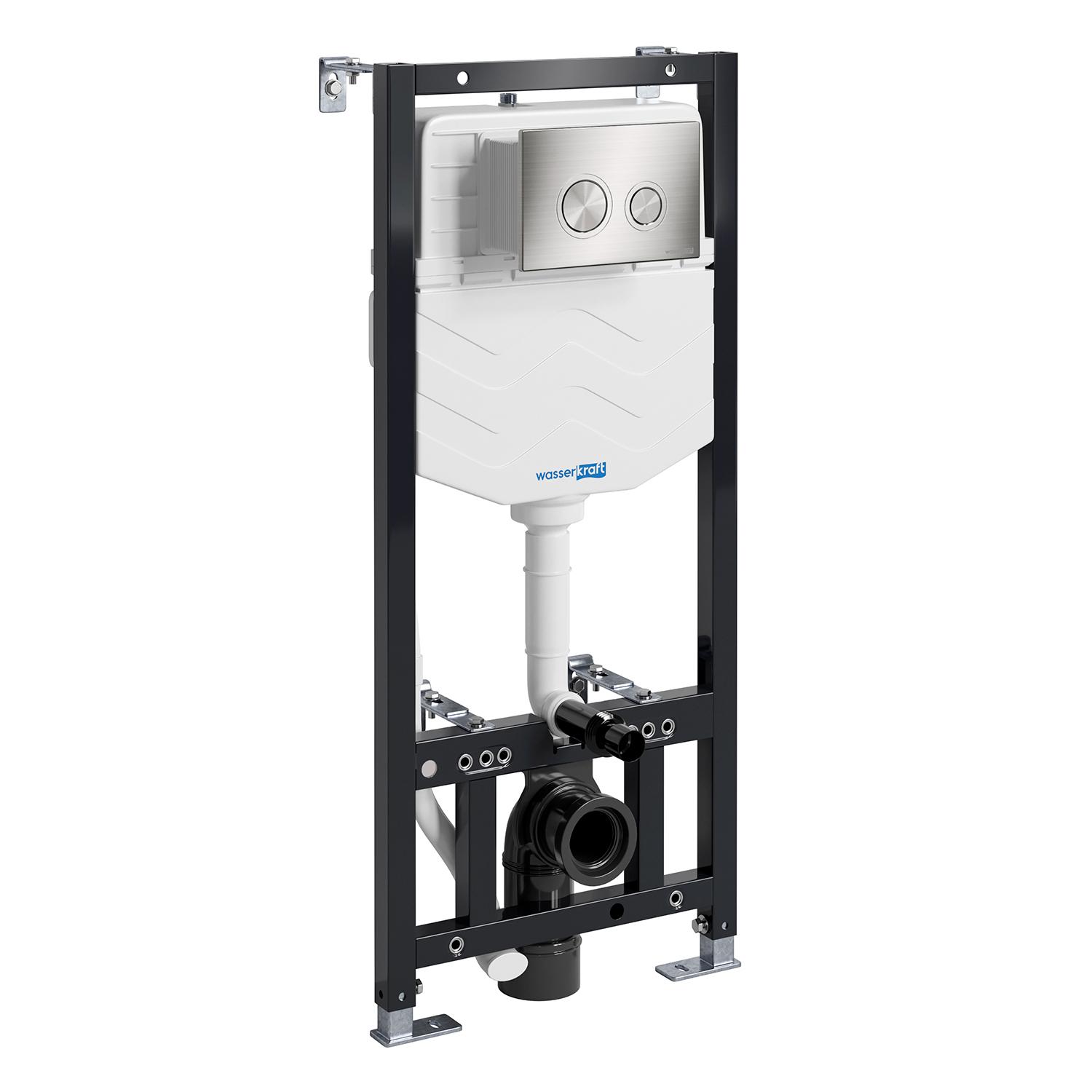 Инсталляция д/унитаза WASSERKRAFT ALLER /в сборе/2слив/горизонт панель/хром/h1,16м/