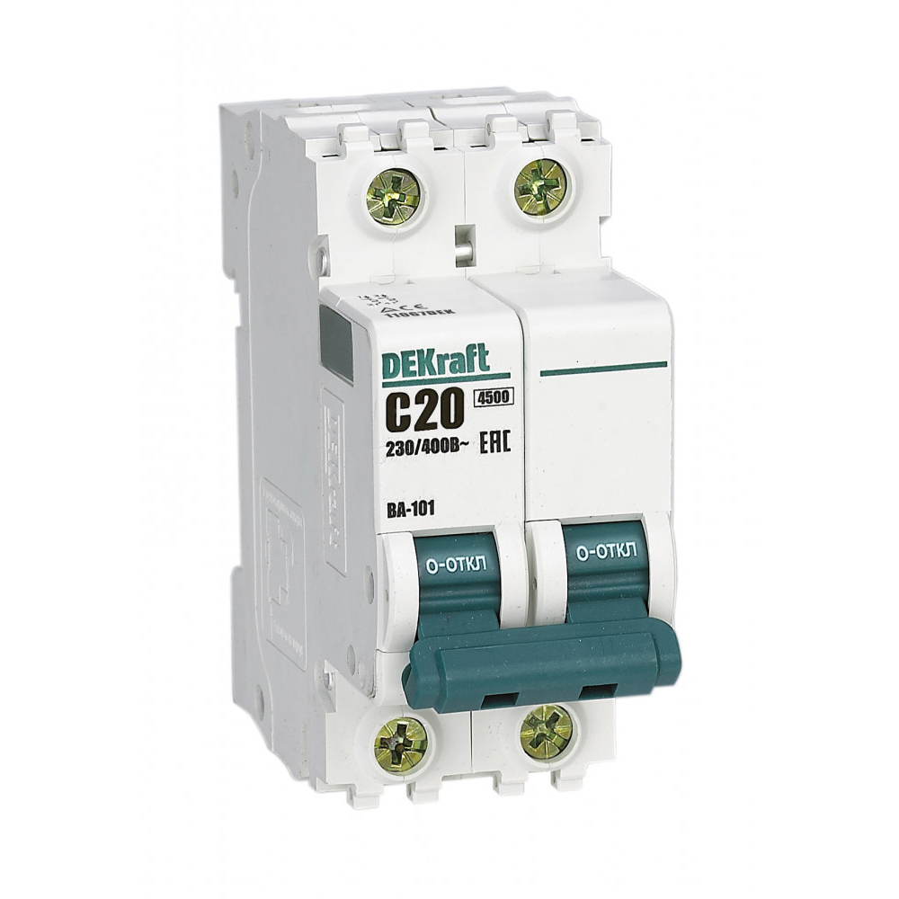 Автомат DEKraft ВА-101-2P-020A-C 2п 20А 4,5кА