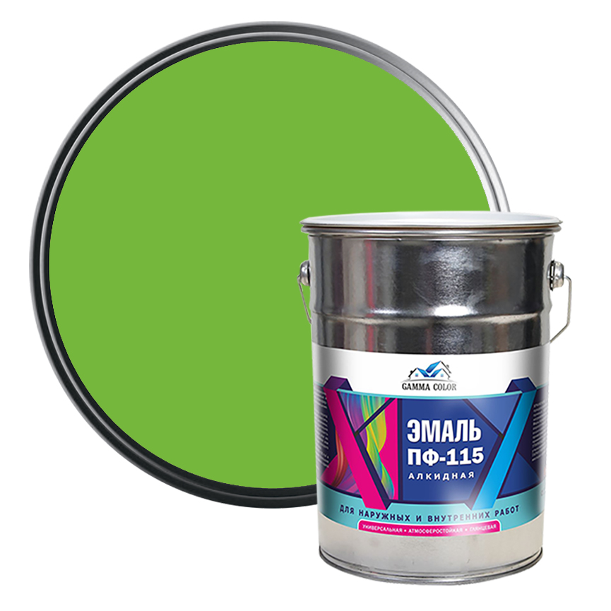 Эмаль алкидная ПФ-115 Gamma Color салатная 20 кг
