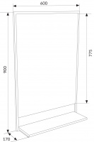 Зеркало GRUNGE LOFT 60П /600х900х170мм/полка/черный/1Марка