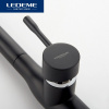 Смеситель д/м LEDEME L4698B /1руч/г/подв/высокий излив/черный/
