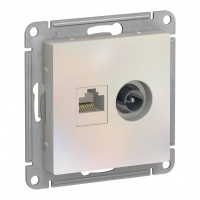КОМПЬЮТЕРНАЯ розетка ATLASDESIGN с/у RJ45+TV Жемчуг/ б/рамки