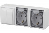 Блок о/у ЭРА 2кл/2роз з/к /IP54/16AX/10AX-250B/белый/