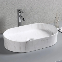 Умывальник CERUTTI CR0055B /500х350х120мм/накладной/мрамор белый матовый/
