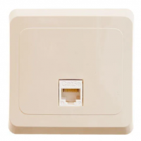 КОМПЬЮТЕРНАЯ розетка ЭТЮД с/у RJ45 Кремовая б/рамки