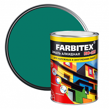 Эмаль алкидная ПФ-115 Farbitex зеленая 0,8 кг от интернет-магазина Венас