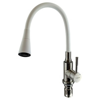 Смеситель д/м LEDEME L74199-3 /1руч/г/подв/гибкий излив/белый/