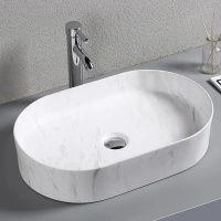 Умывальник CERUTTI CR0055B /500х350х120мм/накладной/мрамор белый матовый/