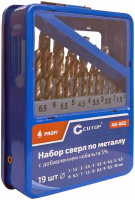 Набор сверл по мет /19шт/d1-10мм/HSS-Со/бокс/ Cutop Profi