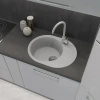 Мойка композит /врез/овал/ECO-58/62х48см/перелив/3 1/2'вып/серый/GRANFEST