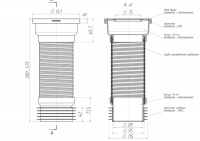 Выпуск д/унитаза гофрированный /армированный/280-575мм/К928/Ани