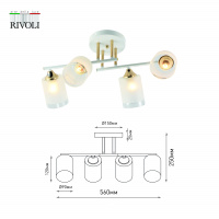 Люстра потолочная Rivoli Georgiana 9144-203 3х60 Вт Е27 белый-золото