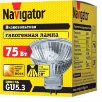 Галоген лампа с отражателем /220В/GU 5.3/MR16/ 75Вт/ Navigator