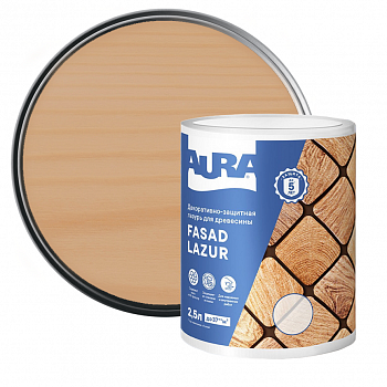 Лазурь для защиты древесины Aura Fasad Lazur орех 2,5 л от интернет-магазина Венас