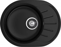 Мойка композит /врез/овал/GF-R580L/58х45см/перелив/3 1/2'вып/черный/GRANFEST