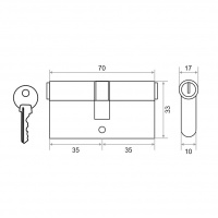 Цилиндр мех-зм / 70мм/35х35/5кл/хром /Vrata/