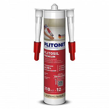 Герметик силиконовый санитарный Plitonit Plitosil Premium карамельный 310 мл