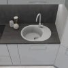 Мойка композит /врез/овал/ECO-58/62х48см/перелив/3 1/2'вып/серый/GRANFEST