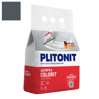 Затирка цементная Plitonit Colorit мокрый асфальт 2 кг от интернет-магазина Венас