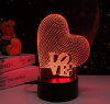 Ночник CAMELION NL-400 3D Сердце /3W/330V/USB/3хАА/RGB/сенсор/