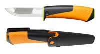 Нож универсальный / 21,5см/сталь/3х комп ручка/точилка/ Fiskars