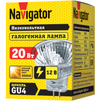 Галоген лампа с отражателем /12В/GU4/MR16/ 20Вт/ Navigator
