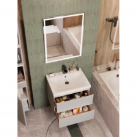 Тумба п/умыв RIANA Grey 60 /620х550х500мм/подвесная/ящики/д/ум Модуо-60/Sanstar