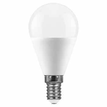 Лампа светодиодная Feron 11 Вт Е14 шар G45 4000К матовая