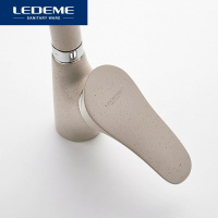 Смеситель д/м LEDEME L4101-300 /1руч/г/подв/высокий излив/песочный/