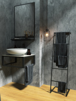 Зеркало GRUNGE LOFT 60П /600х900х170мм/полка/черный/1Марка
