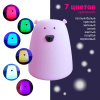 Ночник МИШКА 12-27 /LED/88x88x103мм/3хААА/силикон/розовый/ Apeyron
