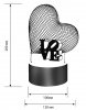 Ночник CAMELION NL-400 3D Сердце /3W/330V/USB/3хАА/RGB/сенсор/