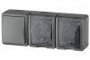 Блок о/у ЭРА 1кл/2роз з/к /IP54/16AX/10AX-250B/серый/