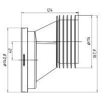 Выпуск д/унитаза /эксцентрик 40мм/d110/W0420/ Ани