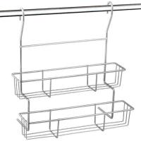 Полка 2-ярусная на рейлинг FORTUNA PR-06 /28,5х14х30,5см/хром/ Mallony