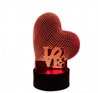 Ночник CAMELION NL-400 3D Сердце /3W/330V/USB/3хАА/RGB/сенсор/