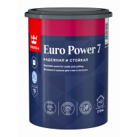 Краска для стен и потолков Tikkurila Euro Power 7 база А 0,9 л от интернет-магазина Венас
